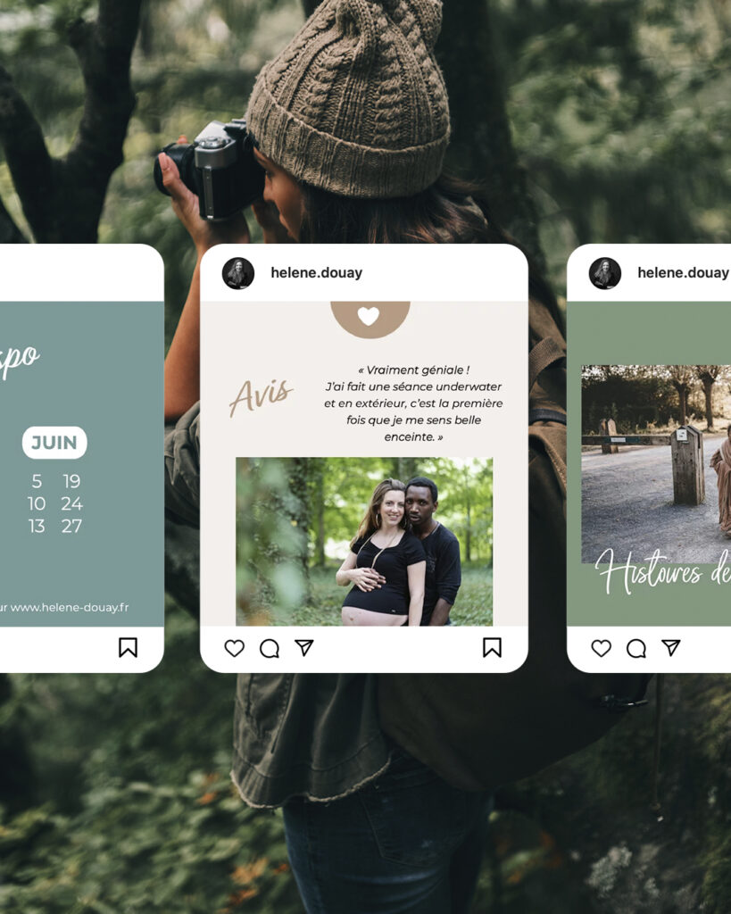 Création des visuels pour le feed instagram de Hélène Douay